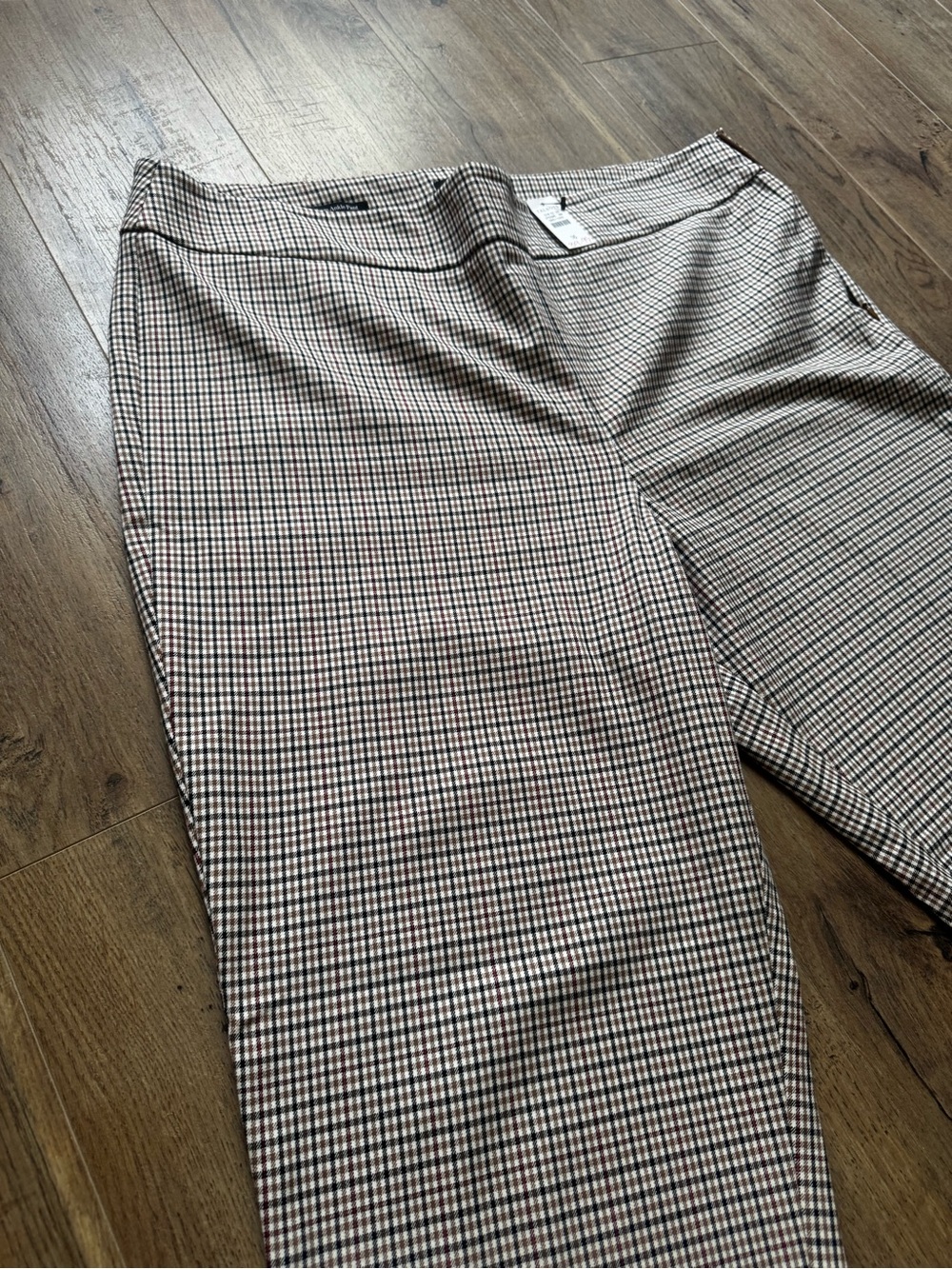 Talbots Black and White Gingham Cropped Pants